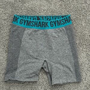 Gymshark Gray Shorts with Teal Waistband